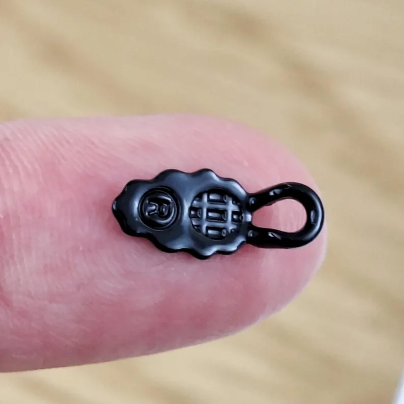 Black Shiny Glue On Earring Bails: 50 Small DIY Pendant Findings - Image 3