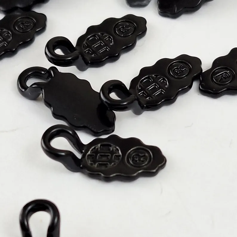 Black Shiny Glue On Earring Bails: 50 Small DIY Pendant Findings - Image 5