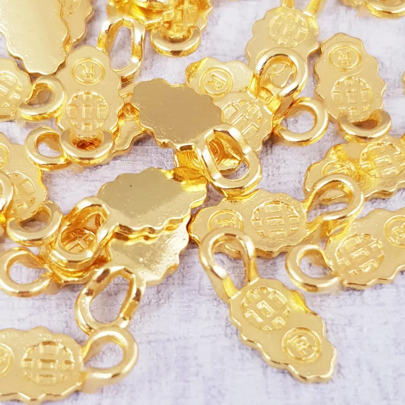 Gold Glue On Earring Bails: DIY Jewelry Pendant Findings (50 pc, 13.5mm x 6mm ) - Image 5